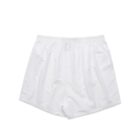 White boxer shorts with an elastic waistband, displayed on a plain background.