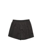 Black and gray plaid mens boxer shorts on a white background.