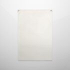 A plain white fabric banner with two metal grommets at the top corners.