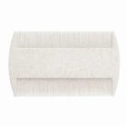 Double-sided white plastic lice comb with fine, closely spaced teeth.