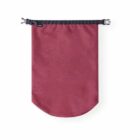 A maroon drawstring storage bag with a black closure at the top, shown on a white background.