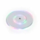 A round LED light base with colorful lights and an on/off button in the center.