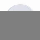 A plain white plate on a white background, viewed from above.