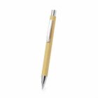 Yellow ballpoint pen with a silver clip and tip, isolated on a white background.