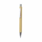Yellow ballpoint pen with silver clip and tip, isolated on a white background.