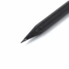 A sharpened black pencil on a white background.