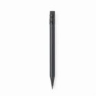 A black pencil with an eraser on a white background.
