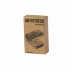 Brown cardboard box labeled Antistress Bamboo with an image of a wooden fidget toy.
