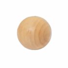 A smooth, round wooden ball on a white background.