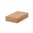 Small, plain brown cardboard box with a pull tab, photographed on a white background.