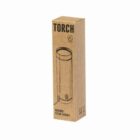 Brown cardboard box labeled Torch with a simple line drawing of a cylindrical torch.