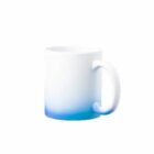 White mug with a blue gradient at the bottom on a plain white background.