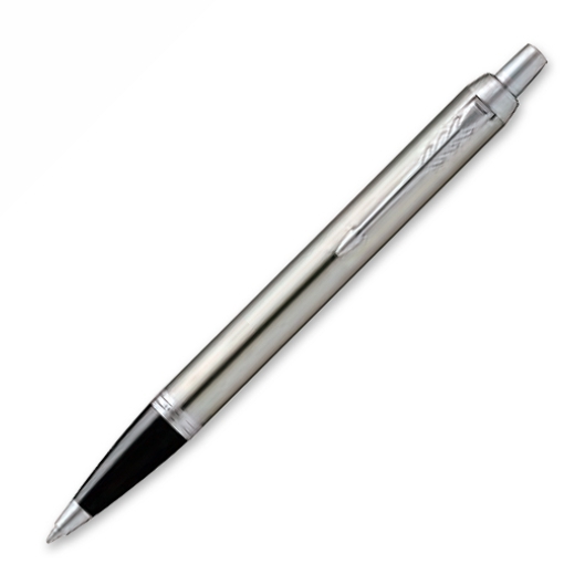 Parker Stainless Steel CT Ballpoint Pen with black grip and clip.