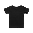 Plain black short-sleeve t-shirt shown from the back on a white background.