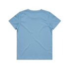 Light blue short-sleeve t-shirt shown from the back on a white background.