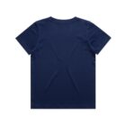 Plain navy blue short-sleeve t-shirt shown from the back on a white background.