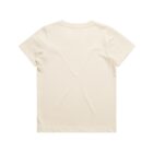 Plain beige short-sleeve t-shirt shown from the back on a white background.