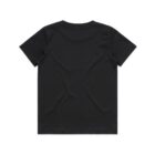 Plain black short-sleeve t-shirt shown from the back on a white background.