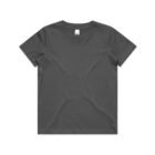Plain dark gray short-sleeve t-shirt on a white background.