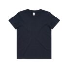Plain black short-sleeve t-shirt laid flat on a white background.