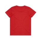 Plain red short-sleeve t-shirt shown from the back on a white background.