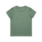 Back view of a plain, short-sleeve green t-shirt on a white background.