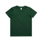 Plain dark green short-sleeve t-shirt on a white background.