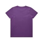 A plain purple short-sleeve t-shirt shown from the back on a white background.