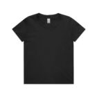 Plain black short-sleeve t-shirt on a white background.