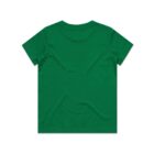 Plain green short-sleeve t-shirt shown from the back on a white background.