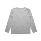 Plain light gray long-sleeve shirt shown from the back on a white background.
