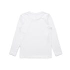 Back view of a plain white long-sleeve t-shirt on a white background.