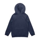 Navy blue hooded sweatshirt shown from the back, with no visible design or logos.