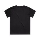 Plain black short-sleeve t-shirt shown from the back on a white background.