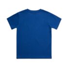 Plain blue short-sleeve t-shirt shown from the back on a white background.