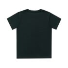Plain black short-sleeve t-shirt shown from the back on a white background.