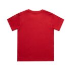 Plain red t-shirt shown from the back on a white background.