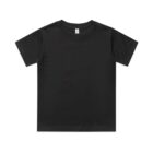 Plain black short-sleeve t-shirt displayed on a white background.