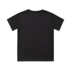 Plain black short-sleeve T-shirt shown from the back on a white background.