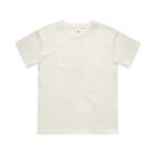 Plain white short-sleeve t-shirt laid flat on a white background.