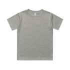 Plain light gray short-sleeve t-shirt laid flat on a white background.