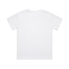 Plain white short-sleeve t-shirt displayed flat, showing the back side.