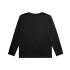 Black long-sleeve shirt shown from the back on a white background.