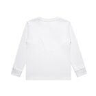 Plain white long-sleeve shirt shown from the back against a white background.