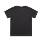 Plain black short-sleeve t-shirt shown from the back on a white background.