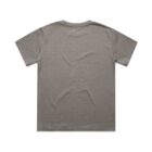 Plain gray short-sleeve t-shirt displayed flat, showing the back side.