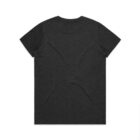 Plain black short-sleeve t-shirt laid flat, shown from the back.