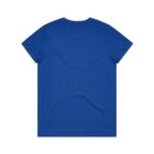 Plain royal blue short-sleeve t-shirt shown from the back against a white background.