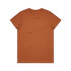 Plain orange t-shirt displayed flat, showing the back side against a white background.