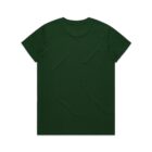 A plain dark green short-sleeve t-shirt shown from the back on a white background.